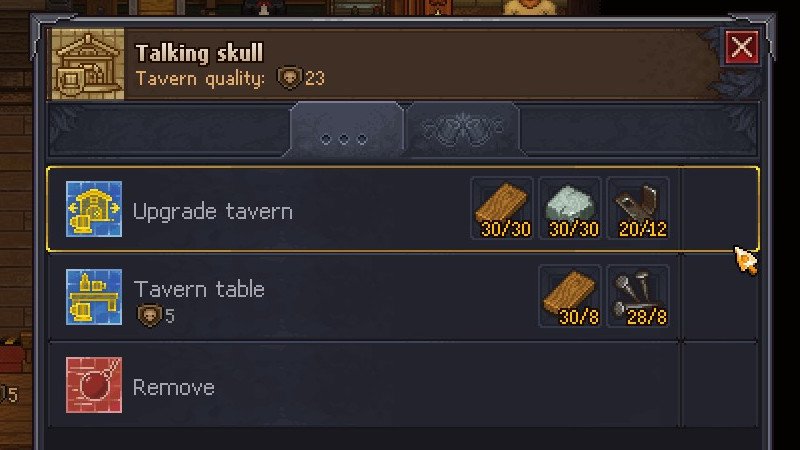 Upgrading the tavern